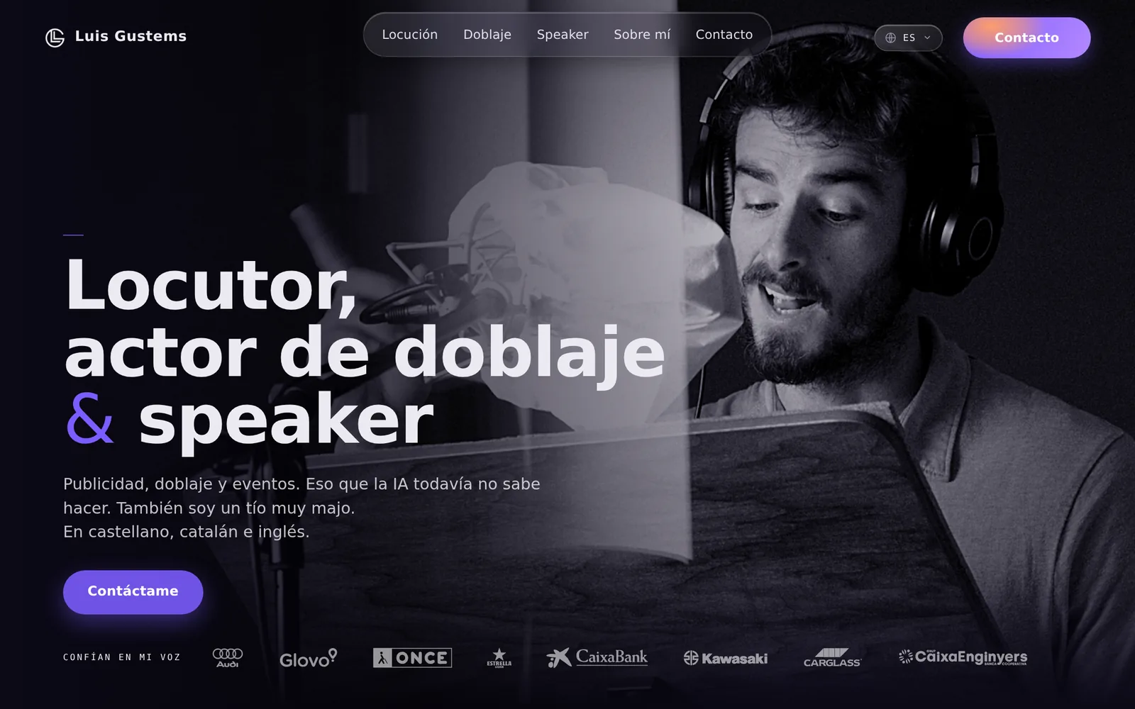 Luis Gustems voice actor website