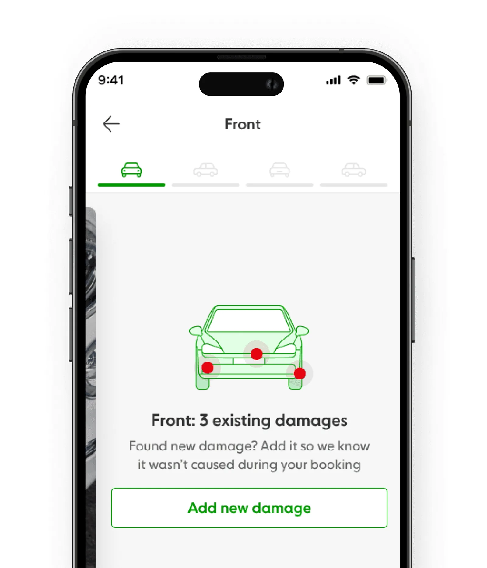 Interactive vehicle blueprint with damage spots